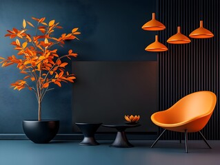 Poster - Blank contemporary roll up banner displayed in a softly lit modern photography studio setting with even illumination and sleek matte surface perfect for product and advertising showcases