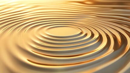 Poster - Golden Ripples on Water Surface with Smooth Texture Creating Calm and Serene Atmosphere Ideal for Relaxation or Meditation Backgrounds
