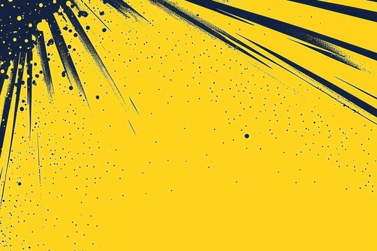 Abstract yellow comic book style background with halftone dots and rays, vintage retro sunburst design vector illustration