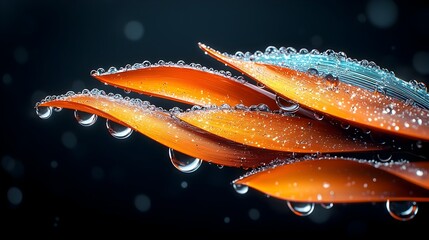 Poster - Captivating macro view showcasing the shimmering iridescent beauty of fiber optic cables set against a moody chiaroscuro inspired background