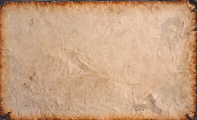 Poster - Piece of paper with a burnt edge. The paper is white and has a few black spots