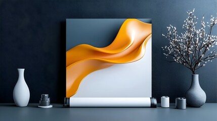 Poster - Stunning minimalist roll up banner design in a modern and professional studio setting featuring a sleek and clean layout with sharp focus and lighting perfect for corporate branding advertising