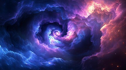 Canvas Print - Cosmic Nebula Swirling Spiral Galaxy Cloudscape