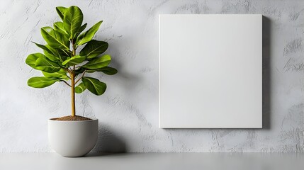 Poster - Sleek and Refined Scandinavian Inspired Office Space with Crisp Architectural Photography and Natural Daylight Setting