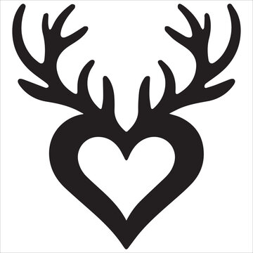 Heart with Antlers vector