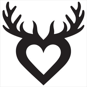 Heart with Antlers vector