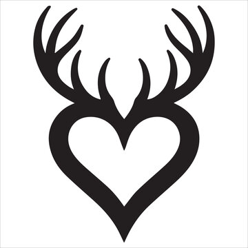 Heart with Antlers vector