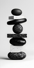 Poster - Striking Minimalist Roll up Banner Template with Bold Geometric Compositions Dramatic Lighting and a High Contrast Monochrome Palette  Perfect for Modern Corporate Branding Advertising