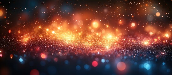 Poster - Multicolored bokeh lights backdrop shimmering background festive glitter illumination abstract decoration for holiday themes
