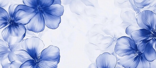 Poster - Floral backdrop with vibrant blue spring flowers ideal for adding personalized text or branding in elegant designs.