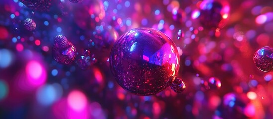 Poster - Abstract Christmas bokeh lights background with vibrant colors and blurred glass ornaments creating a festive night atmosphere.