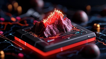 Poster - Seismograph Capturing the Dynamic Shifts and Disturbances in the Earth s Surface with Intricate Waveform and Data Visualizations Showcasing Technical Precision and a Sleek Minimalist Digital Style