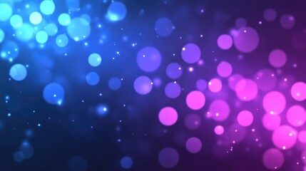 Poster - Vibrant blue and purple bokeh lights creating a magical night scene filled with bright stars and an enchanting atmosphere.