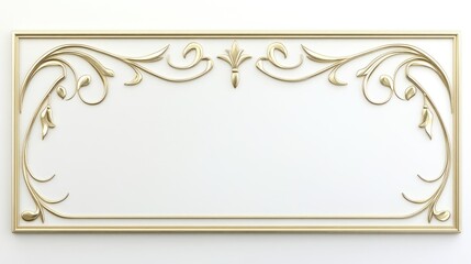Poster - Elegant vintage decorative frame mockup on a clean white background for artistic display and design purposes.