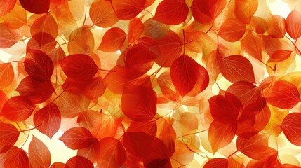Poster - vibrant autumn foliage illuminated by soft sunrise light creating a warm and inviting background of 