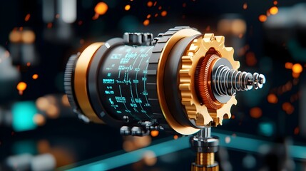 Poster - Sleek minimalist seismograph instrument precisely recording the timing and of a significant seismic event in a laboratory setting