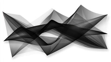 Leinwandbilder - Abstract waves of transparent dark shades creating a fluid motion effect on a white background ideal for modern design and creative applications