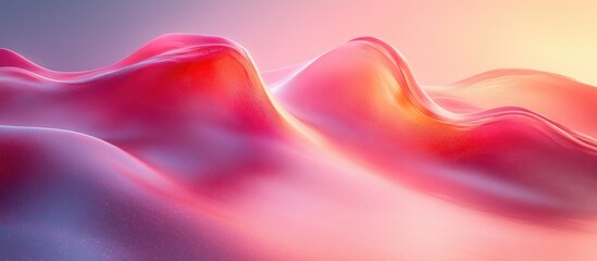 Poster - Futuristic abstract artwork with flowing pink waves and vibrant backdrop ideal for contemporary wall art themes and designs