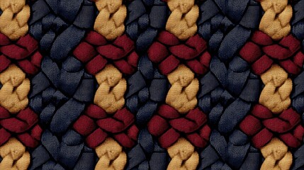 Poster - Woven carpet pattern featuring industrial vinyl textures in rich colors of navy, burgundy, and gold for modern interior designs