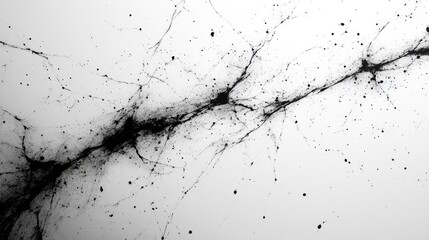 Leinwandbilder - Abstract chaotic black lines and splatters on a white background creating an artistic texture and pattern for modern design projects.