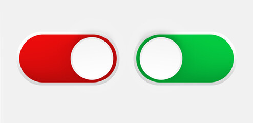 Aufkleber - Interface toggle buttons set. On Off switch. 3d vector element idolated on white background