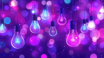 Poster - Festive Background with Illuminated Bulbs and Colorful Bokeh Effects Creating a Vibrant Atmosphere for Celebrations