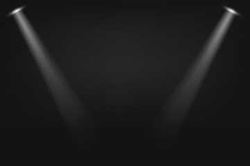 Poster - Illuminated stage with two white projector. Abstract vector background