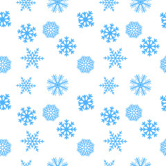 Poster - Seamless christmas background with snowflakes. Vector pattern
