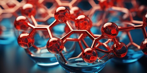 Canvas Print - 3d render of molecule