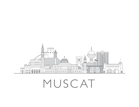 Muscat Oman skyline cityscape vector illustration