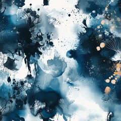 Poster - Experience the fusion of traditional ink artistry and modern design with our Ink Cloud Halftone Brushes Background.