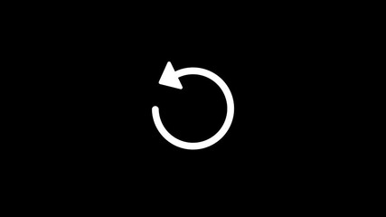 Poster - Circular refresh arrow icon on black background, white arrow symbolizing reload or refresh action.