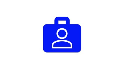 Poster - Blue Briefcase Icon with User Silhouette