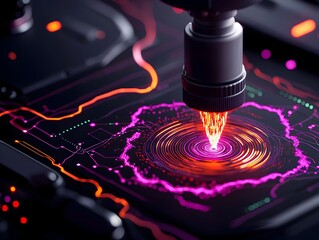 Poster - Seismographic Visualization of Tectonic Plate Movements Intricate digital patterns depicting the pulsating energy signatures and vibrant color gradients that represent the complex motions of the