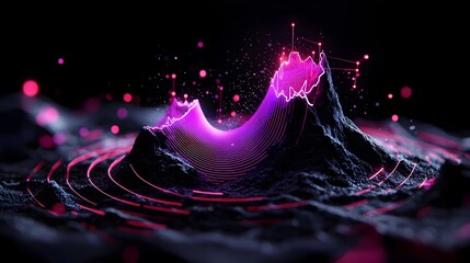 Poster - Dynamic Seismic Waveforms Depicting Natural Disaster Patterns and Vibrant Technical   Intricate lines and curves visualizing seismic data high contrast scientific diagram modern and minimal design