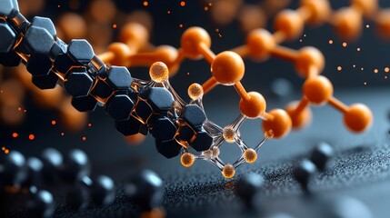 Poster - 3d rendered showcasing the connection between carbon nanotubes and graphene highlighting advanced ma
