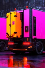 Poster - Futuristic Goods Transport Facility with Autonomous Vehicles and Robotic Systems Powering Seamless Logistics Showcasing Technological Innovation Supply Chain Automation