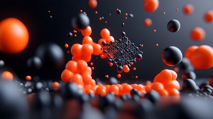Poster - graphene aerospace lightweight materials for futuristic spacecraft design flat 3d rendered graphene 