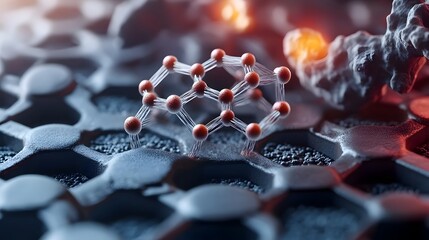Poster - graphene in aerospace futuristic ultra light materials for spacecraft construction showcasing the ad