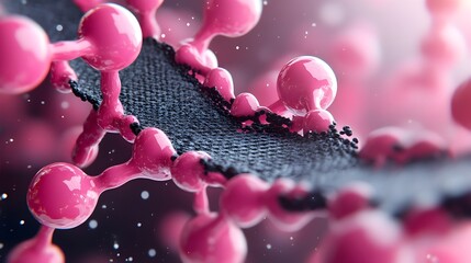 Poster - detailed 3d rendered of a graphene molecular structure forming a flat geometric grid pattern with a 