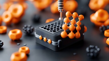 Poster - 3d rendered of graphene in battery design depicting the material s high energy efficiency and clean 