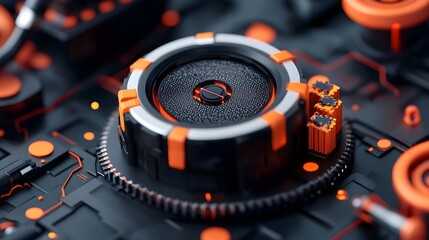 Poster - Graphene Battery Innovation Visualizing Future Energy Storage Technology  3D rendered flat design of futuristic battery pack with graphene cells for efficient and sustainable power solutions