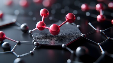 Poster - Visually striking 3D rendered showcasing the flat geometric arrangement and structure of a single layer graphene sheet composed of carbon atoms  This clean
