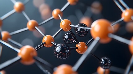 Poster - detailed 3d rendered of a single layer graphene sheet showcasing the precise molecular arrangement o