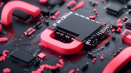 Poster - graphene in flexible electronics a 3d rendered flat design showcasing the innovative material s use 