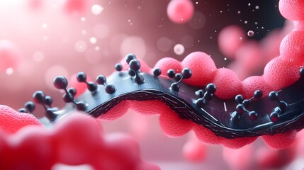 Poster - sliding graphene layers futuristic nanomaterial representation with atomic sheets in smooth motion f
