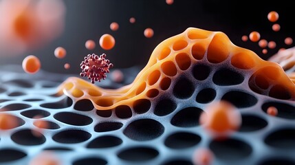 Poster - Graphene Layers in Fluid Motion A Futuristic Nanomaterial Visualization Depicting Atomic Sheets Sliding Over One Another Showcasing the Dynamic and Innovative Nature of this Advanced Material