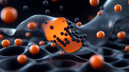 Poster - transparent 3d rendered graphene sheets in flat design the material s flexibility and innovative str