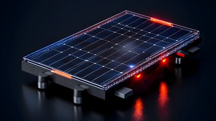 Poster - transparent and lightweight graphene solar panel harnessing renewable clean energy in futuristic fla