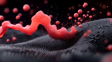 Poster - 3D rendered visualization of graphene as a superconductor showcasing the electron flow and zero resistance through graphene sheets representing a high tech energy concept and clean
